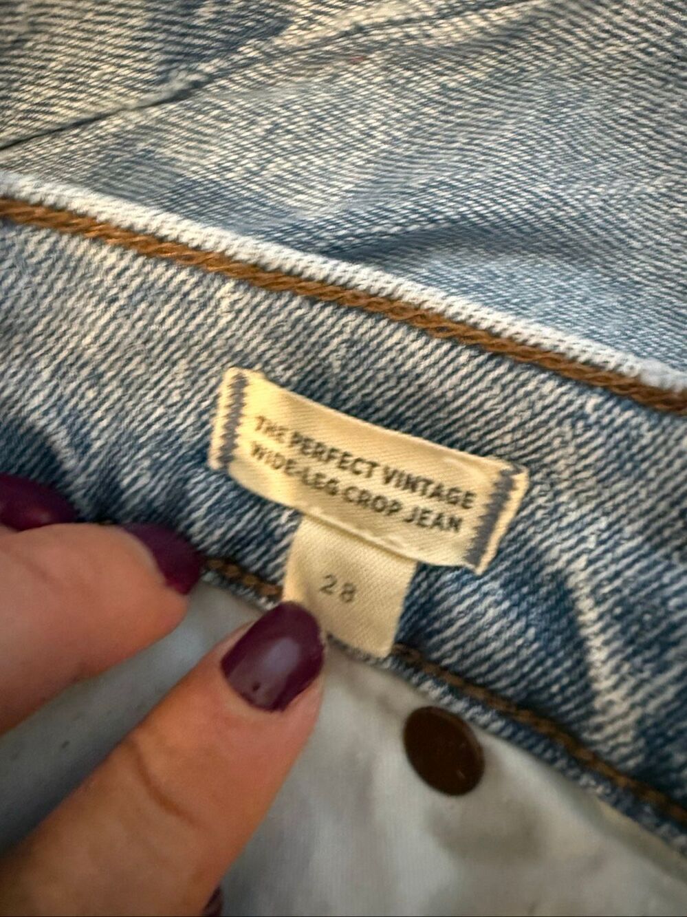 Madewell the perfect vintage wide leg crop Jean size 28 - Picture 8 of 10